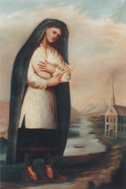 La plus ancienne peinture de Kateri attribuée au Père Claude Chauchetière, s.j. La plus ancienne peinture de Kateri attribuée au Père Claude Chauchetière, s.j.