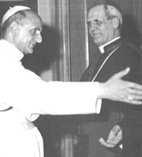 Le pape Paul VI et le cardinal Léger. Le pape Paul VI et le cardinal Léger.