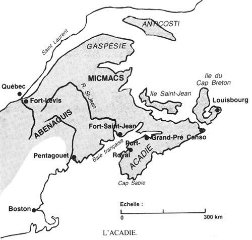 Carte de l’Acadie Carte de l’Acadie