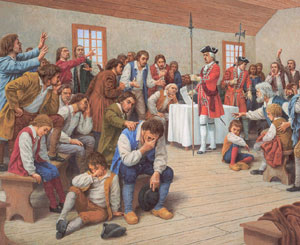 Le lieutenant-colonel Winslow lisant l’Ordonnance de Déportation le 5 septembre 1755. Le lieutenant-colonel Winslow lisant l’Ordonnance de Déportation le 5 septembre 1755.