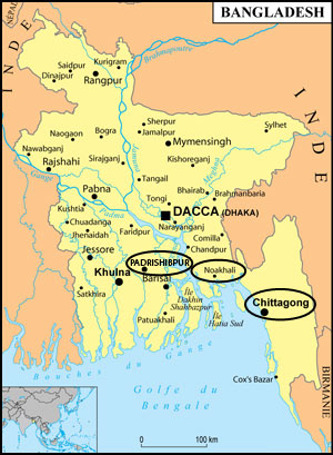 Carte du Bangladesh