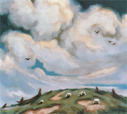 Blancs Nuages, huile sur carton de Rodolphe Duguay