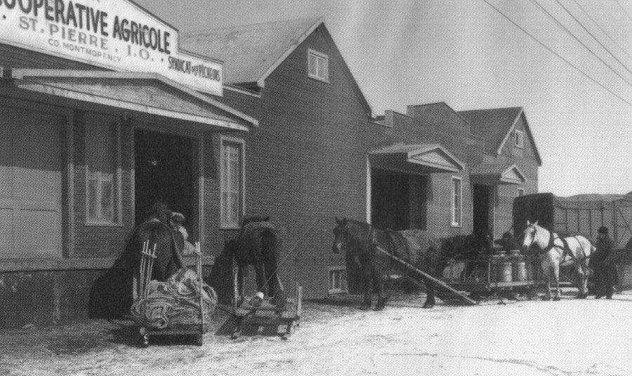 La coopérative agricole à St-Pierre, sur l’Île d’Orléans. La coopérative agricole à St-Pierre, sur l’Île d’Orléans.
